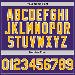 Custom Purple Gold-White Line Authentic Baseball Jersey