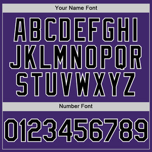 Custom Purple Black-White Line Authentic Baseball Jersey