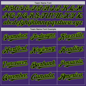 Custom Purple Black-Neon Green Line Authentic Baseball Jersey
