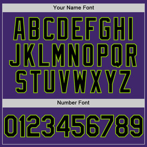 Custom Purple Black-Neon Green Line Authentic Baseball Jersey