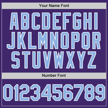 Load image into Gallery viewer, Custom Purple Light Blue-White Line Authentic Baseball Jersey
