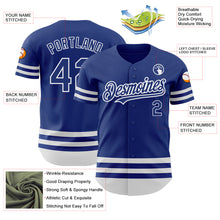 Load image into Gallery viewer, Custom Royal White Line Authentic Baseball Jersey
