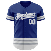 Load image into Gallery viewer, Custom Royal Gray-White Line Authentic Baseball Jersey
