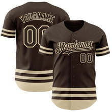 Load image into Gallery viewer, Custom Brown Cream Line Authentic Baseball Jersey
