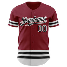 Load image into Gallery viewer, Custom Crimson Black-White Line Authentic Baseball Jersey

