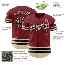 Load image into Gallery viewer, Custom Crimson Black-Cream Line Authentic Baseball Jersey
