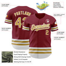 Load image into Gallery viewer, Custom Crimson Old Gold-White Line Authentic Baseball Jersey
