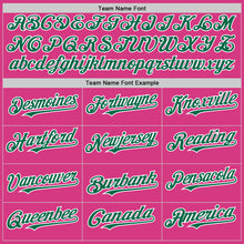 Load image into Gallery viewer, Custom Pink Kelly Green-White Line Authentic Baseball Jersey
