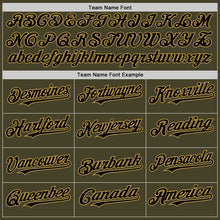 Load image into Gallery viewer, Custom Olive Black-Old Gold Line Authentic Salute To Service Baseball Jersey
