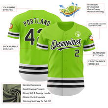 Load image into Gallery viewer, Custom Neon Green Black-White Line Authentic Baseball Jersey
