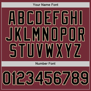 Custom Burgundy Black-Cream Line Authentic Baseball Jersey