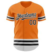 Load image into Gallery viewer, Custom Bay Orange Black-White Line Authentic Baseball Jersey
