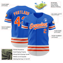 Load image into Gallery viewer, Custom Thunder Blue Orange-White Line Authentic Baseball Jersey
