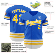 Load image into Gallery viewer, Custom Thunder Blue Yellow-White Line Authentic Baseball Jersey
