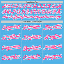 Load image into Gallery viewer, Custom Sky Blue Pink-White Line Authentic Baseball Jersey
