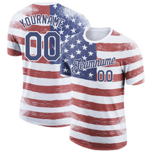 Load image into Gallery viewer, Custom Red Navy-White 3D American Flag Patriotic Performance T-Shirt
