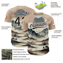 Load image into Gallery viewer, Custom White Black 3D Pattern Design Mountains Landscape Authentic Baseball Jersey
