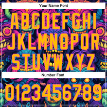 Load image into Gallery viewer, Custom Black Gold-Pink 3D Pattern Design Abstract Monsters Authentic Baseball Jersey
