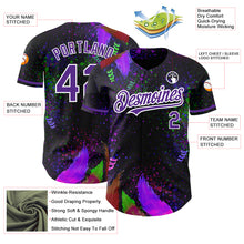 Load image into Gallery viewer, Custom Black Purple-White 3D Pattern Design Holi Festival Color Powder Authentic Baseball Jersey
