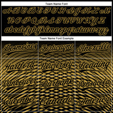 Load image into Gallery viewer, Custom Black Old Gold 3D Pattern Design Gradient Lines Authentic Baseball Jersey
