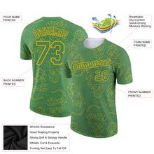 Load image into Gallery viewer, Custom Kelly Green Gold 3D Pattern Design Dragon Performance T-Shirt
