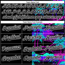 Load image into Gallery viewer, Custom Black White 3D Pattern Design Beach Hawaii Palm Trees Authentic Baseball Jersey
