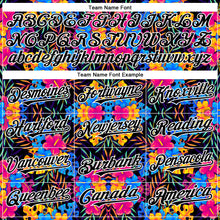 Load image into Gallery viewer, Custom Black White 3D Pattern Design Tropical Flower And Hawaii Palm Leaves Authentic Baseball Jersey
