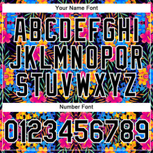 Load image into Gallery viewer, Custom Black White 3D Pattern Design Tropical Flower And Hawaii Palm Leaves Authentic Baseball Jersey
