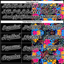 Load image into Gallery viewer, Custom Black White 3D Pattern Design Tropical Flower And Hawaii Palm Leaves Authentic Baseball Jersey
