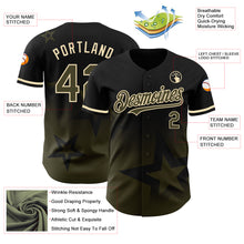Load image into Gallery viewer, Custom Black Olive-Cream 3D Pattern Design Gradient Style Twinkle Star Authentic Baseball Jersey
