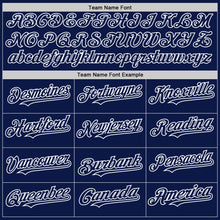 Load image into Gallery viewer, Custom White Navy 3D Pattern Design Gradient Style Twinkle Star Authentic Baseball Jersey
