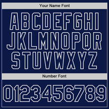Load image into Gallery viewer, Custom White Navy 3D Pattern Design Gradient Style Twinkle Star Authentic Baseball Jersey

