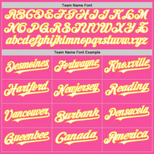 Load image into Gallery viewer, Custom Pink White-Yellow 3D Pattern Design Gradient Style Twinkle Star Authentic Baseball Jersey
