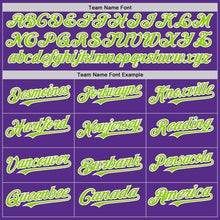 Load image into Gallery viewer, Custom Purple Neon Green-White 3D Pattern Design Gradient Style Twinkle Star Authentic Baseball Jersey
