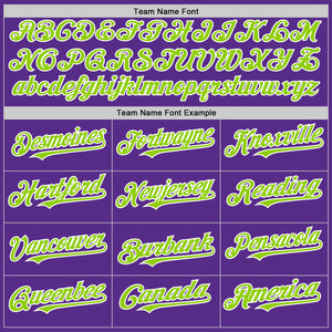 Custom Purple Neon Green-White 3D Pattern Design Gradient Style Twinkle Star Authentic Baseball Jersey