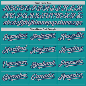 Custom Teal Gray-Navy 3D Pattern Design Gradient Style Twinkle Star Authentic Baseball Jersey