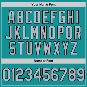 Custom Teal Gray-Black 3D Pattern Design Gradient Style Twinkle Star Authentic Baseball Jersey