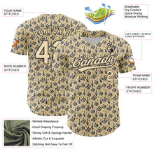 Load image into Gallery viewer, Custom Cream Black 3D Pattern Design Animal Snake Authentic Baseball Jersey
