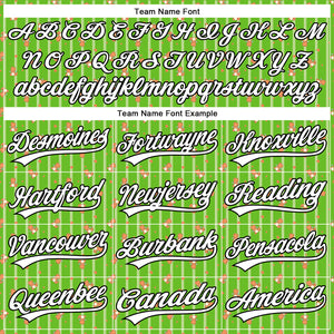 Custom Neon Green White-Black 3D Pattern Design Animal Dinosaur Authentic Baseball Jersey