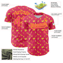 Load image into Gallery viewer, Custom Neon Pink Yellow 3D Pattern Design Fruit Banana Authentic Baseball Jersey
