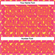 Load image into Gallery viewer, Custom Neon Pink Yellow 3D Pattern Design Fruit Banana Authentic Baseball Jersey
