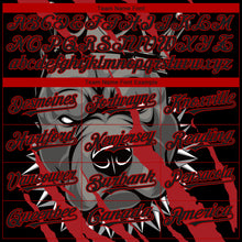 Load image into Gallery viewer, Custom Black Red 3D Pattern Design Animal Pitbull Dog Authentic Baseball Jersey
