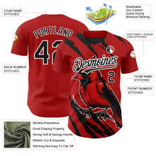 Load image into Gallery viewer, Custom Red Black-White 3D Pattern Design Animal Cardinal Bird Authentic Baseball Jersey
