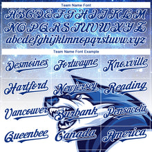 Load image into Gallery viewer, Custom Royal White 3D Pattern Design Animal Wolf Authentic Baseball Jersey
