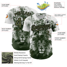 Load image into Gallery viewer, Custom White Olive-Black 3D Pattern Design Animal Lion Authentic Baseball Jersey
