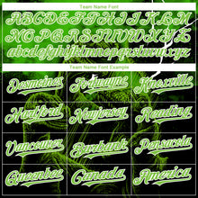 Load image into Gallery viewer, Custom Black Neon Green-White 3D Pattern Design Animal Dinosaur Authentic Baseball Jersey

