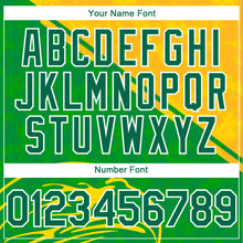 Load image into Gallery viewer, Custom Yellow Kelly Green-White 3D Pattern Design Animal Eagle Authentic Baseball Jersey
