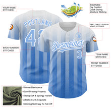 Load image into Gallery viewer, Custom White Light Blue 3D Pattern Design Stripes Authentic Baseball Jersey

