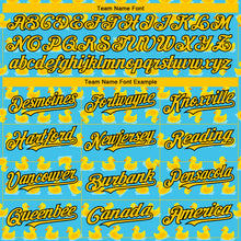 Load image into Gallery viewer, Custom Sky Blue Yellow-Black 3D Pattern Design Duck Authentic Baseball Jersey
