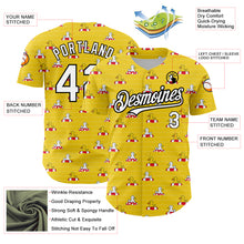 Load image into Gallery viewer, Custom Yellow White-Black 3D Pattern Design Duck Authentic Baseball Jersey
